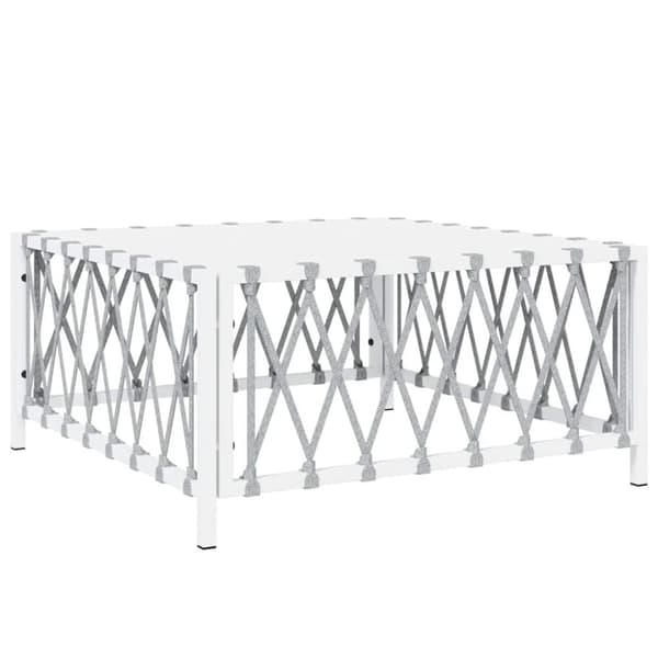 Trädgårdsbord vit 70x70x34 cm vävt tyg
