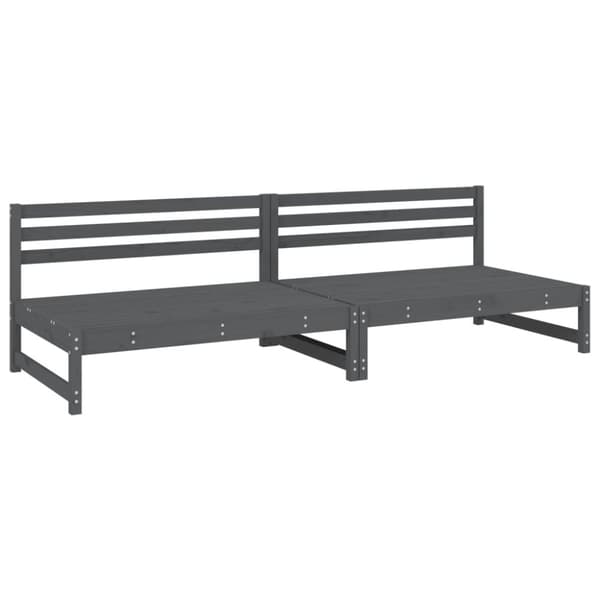 Mittensoffor 2 st grå 120x80 cm massiv furu