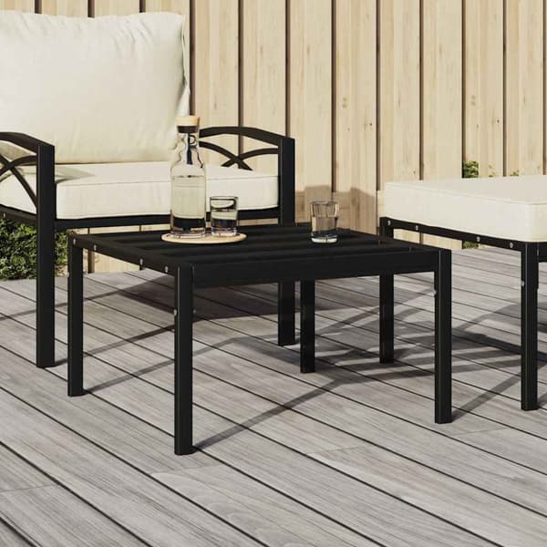 Soffbord för trädgården svart 60x60x35 cm stål
