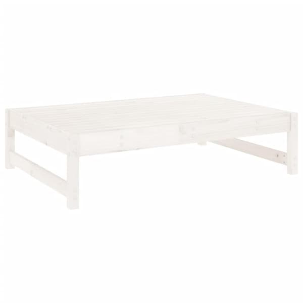 Fotpall för trädgården vit 120x80 cm massiv furu