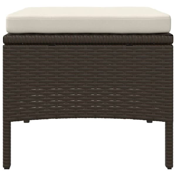 vidaXL 2-personers havesofa med bord og skamler polyrattan brun