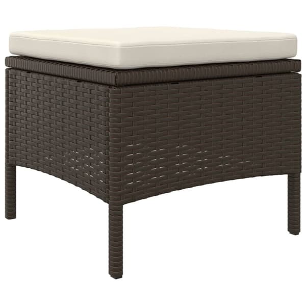 vidaXL 2-personers havesofa med bord og skamler polyrattan brun