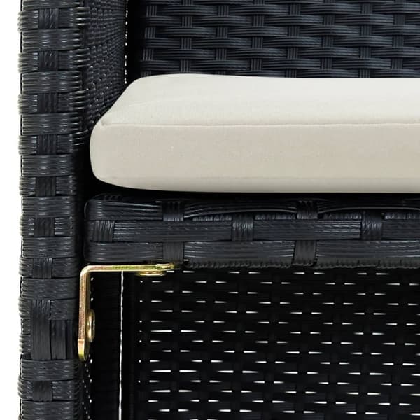 vidaXL 2-personers havesofa med hynder sort polyrattan