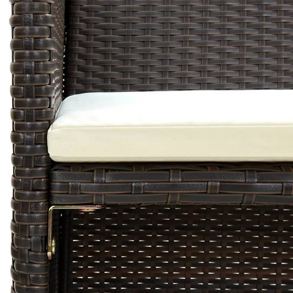 vidaXL 2-personers havesofa med hynder brun polyrattan