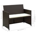 Miniatyrbillede 4 af 4: vidaXL 2-personers havesofa med hynder brun polyrattan