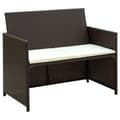 Miniatyrbillede 1 af 4: vidaXL 2-personers havesofa med hynder brun polyrattan