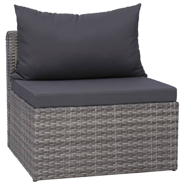 vidaXL havesofasæt i 3 dele med hynder polyrattan grå