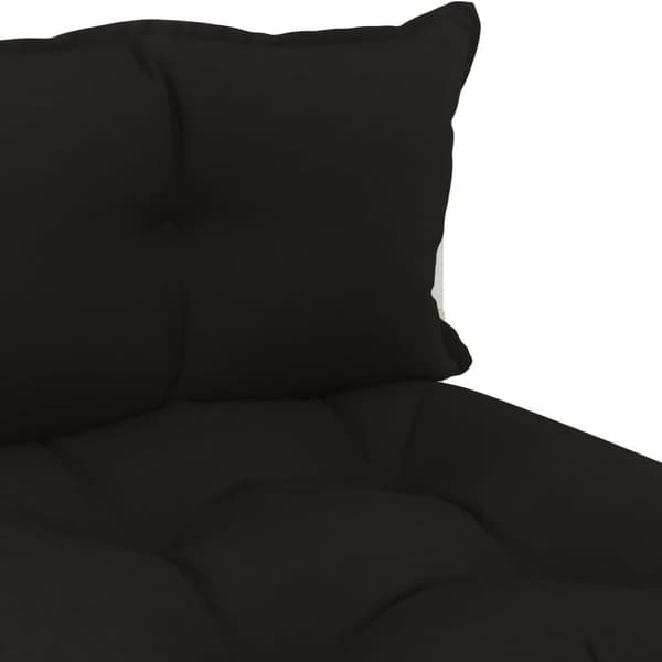vidaXL Pallsoffa mittensektion med svarta dynor trä