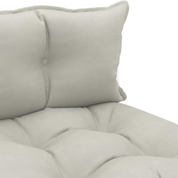 vidaXL Pallsoffa mittensektion med taupefärgade dynor trä