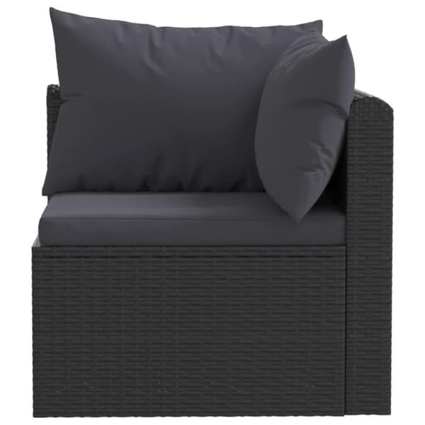 vidaXL havesofasæt 2 dele med hynder polyrattan sort