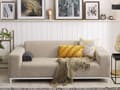 Miniatyrbillede 4 af 10: Havesofa Beige Polyester 3 Personers Moderne Loungesofa Udendørs Nonwood Vedligeholdelsesfri Havemøbler Quickdry Skum Vandtætte Hynder