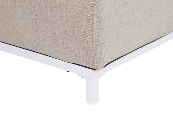 Havesofa Beige Polyester 3 Personers Moderne Loungesofa Udendørs Nonwood Vedligeholdelsesfri Havemøbler Quickdry Skum Vandtætte Hynder