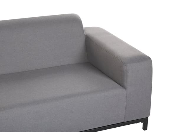 Ulkosohva harmaa polyesteriä 182 x 66 x 84 cm metallijalat ulkokäyttöön moderni tyyli
