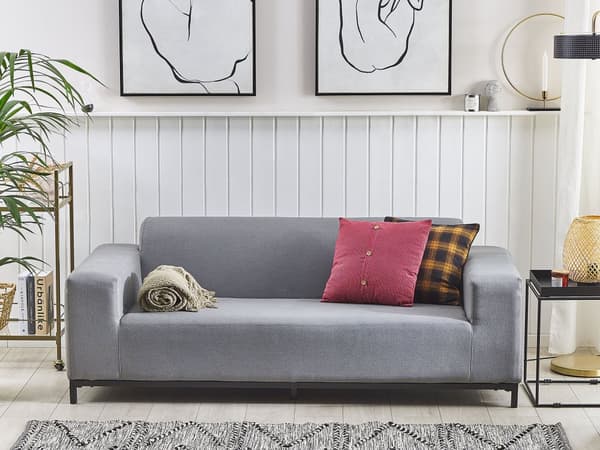 Havesofa Grå Sort 3 Personers Moderne Loungesofa Udendørs Nonwood Vedligeholdelsesfri Havemøbler Quickdry Skum Vandtætte Hynder til Have