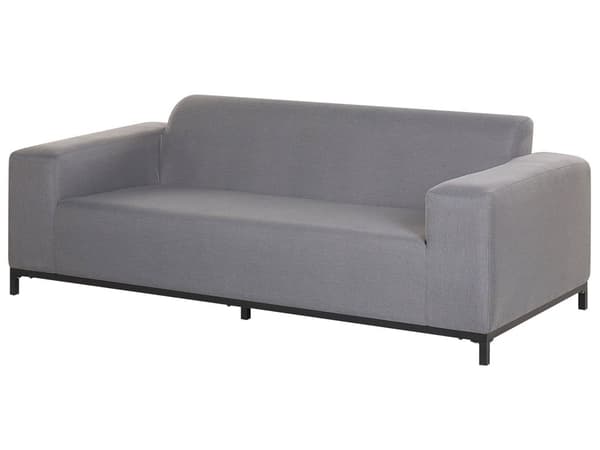 Havesofa Grå Sort 3 Personers Moderne Loungesofa Udendørs Nonwood Vedligeholdelsesfri Havemøbler Quickdry Skum Vandtætte Hynder til Have