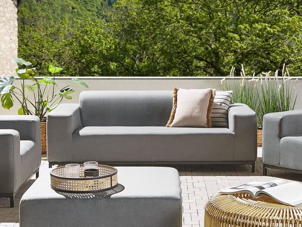 Havesofa Grå Sort 3 Personers Moderne Loungesofa Udendørs Nonwood Vedligeholdelsesfri Havemøbler Quickdry Skum Vandtætte Hynder til Have