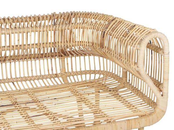 Ulkosohva beige/luonnollinen rottinki punos 2 hengelle puuvilla istuintyynyt istuttava boho tyyli