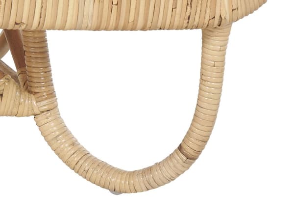 Soffa Beige Naturlig Rotting 2-Sits med Bomullskuddar Boho Design