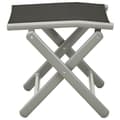 Miniatyrbillede 3 af 6: vidaXL foldbar fodskammel textilene og aluminium sort og sølvfarvet