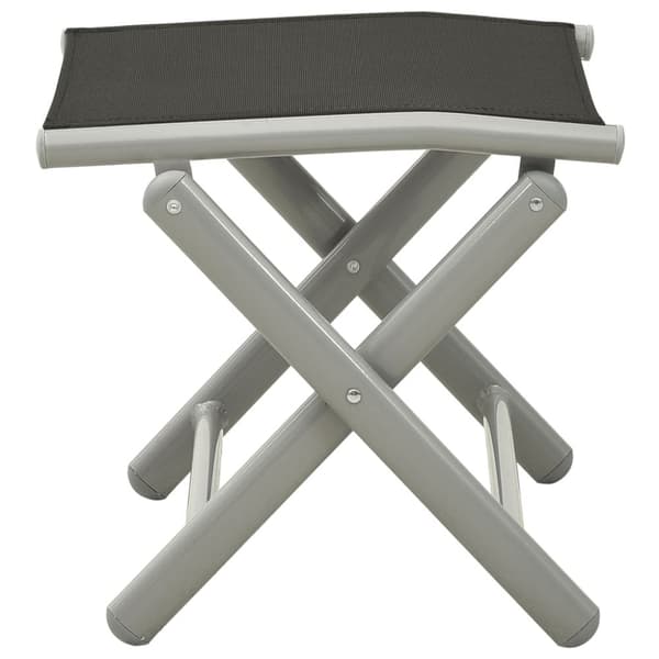 vidaXL foldbar fodskammel textilene og aluminium sort og sølvfarvet