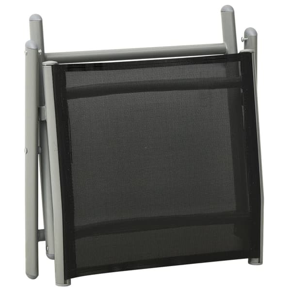 vidaXL foldbar fodskammel textilene og aluminium sort og sølvfarvet