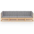 Miniatyrbilde 3 av 11: vidaXL Hagesofa med puter 4-seters heltre furu