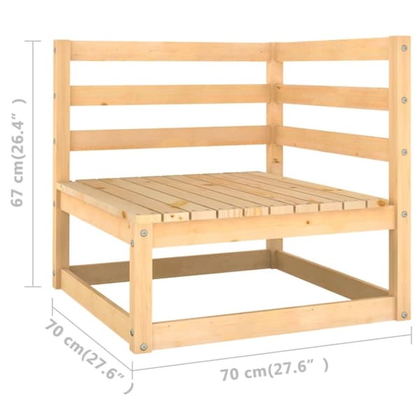 vidaXL Hagesofa med puter 4-seters heltre furu