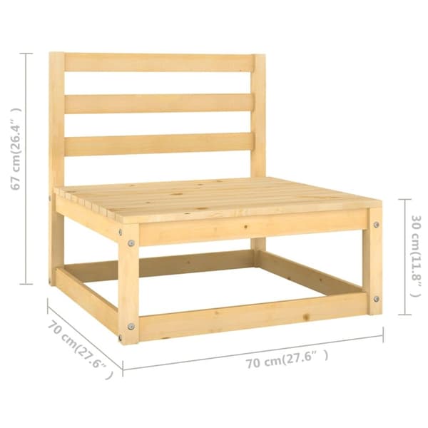 vidaXL Hagesofa med puter 4-seters heltre furu