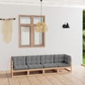Miniatyrbilde 1 av 11: vidaXL Hagesofa med puter 4-seters heltre furu