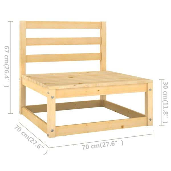 vidaXL Sofa med puter 3-seters heltre furu
