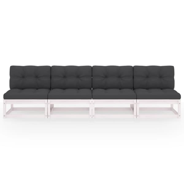 vidaXL 4-personers sofa med hynder massivt fyrretræ
