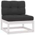 Miniatyrbilde 3 av 8: vidaXL Sofa med puter 3-seters heltre furu