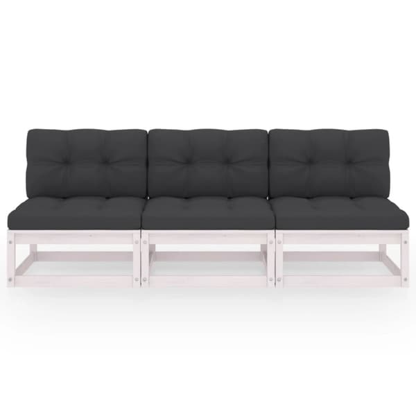 vidaXL Sofa med puter 3-seters heltre furu