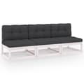 Miniatyrbilde 1 av 8: vidaXL Sofa med puter 3-seters heltre furu