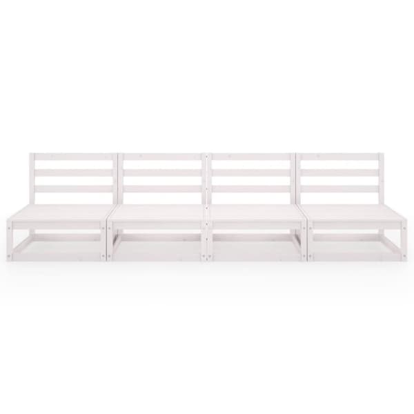 vidaXL 4-seters hagesofa hvit heltre furu