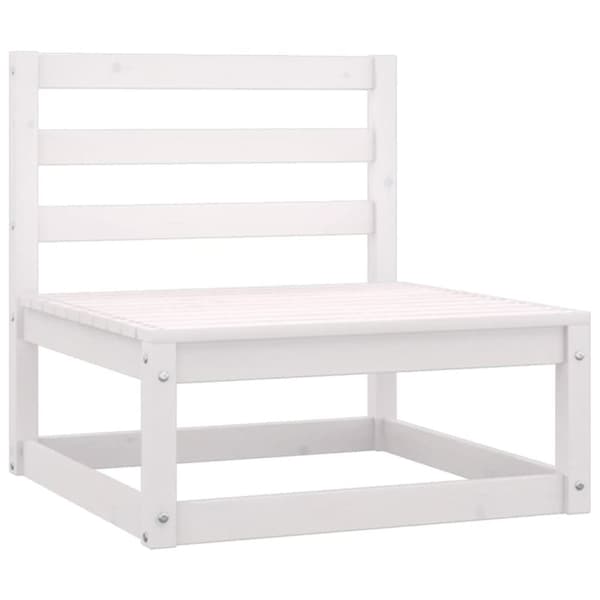 vidaXL 4-seters hagesofa hvit heltre furu