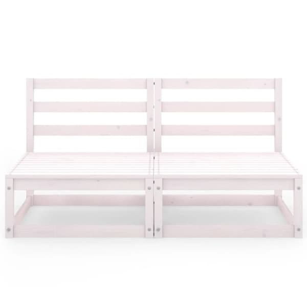 vidaXL 2-seters hagesofa hvit heltre furu