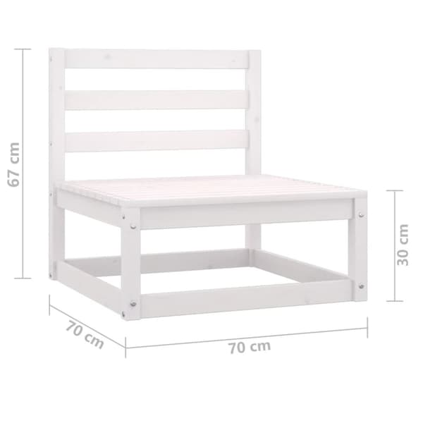 vidaXL 2-seters hagesofa hvit heltre furu