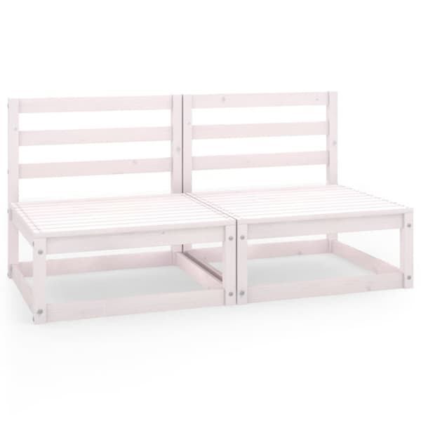 vidaXL 2-seters hagesofa hvit heltre furu
