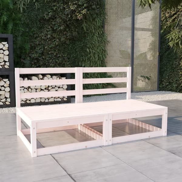 vidaXL 2-seters hagesofa hvit heltre furu