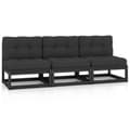 Miniatyrbilde 1 av 8: vidaXL Sofa med puter 3-seters heltre furu