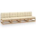Miniatyrbilde 1 av 8: vidaXL Hagesofa med puter 4-seters heltre furu