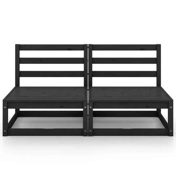 vidaXL 2-seters hagesofa svart heltre furu