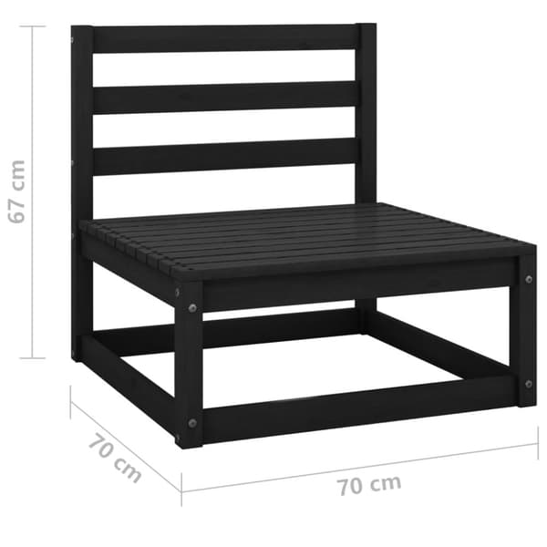 vidaXL 3-personers havesofa massivt fyrretræ sort