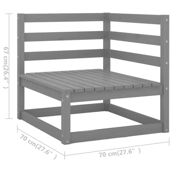 vidaXL Hagesofa med puter 3-seters heltre furu