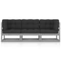 Miniatyrbilde 2 av 10: vidaXL Hagesofa med puter 3-seters heltre furu