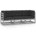 Miniatyrbilde 1 av 10: vidaXL Hagesofa med puter 3-seters heltre furu