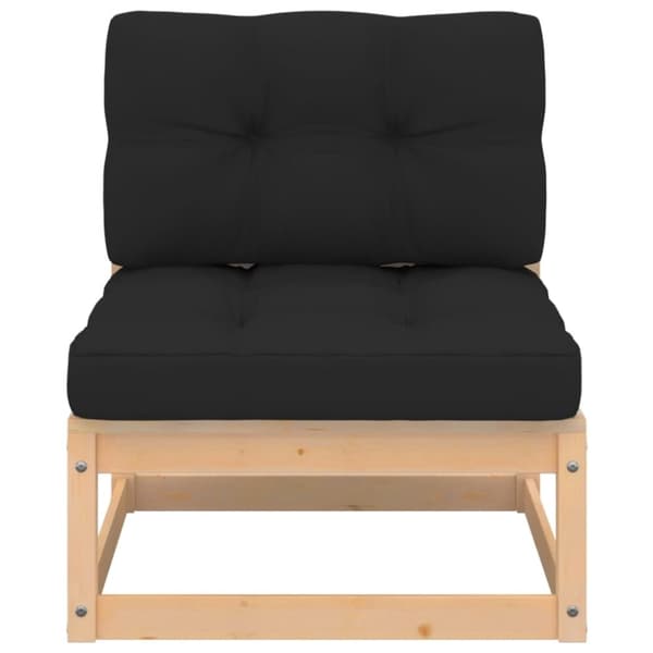 vidaXL Hagesofagruppe med puter 3 deler heltre furu