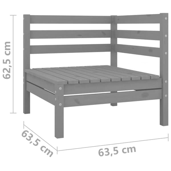 vidaXL 2-seters hagesofa grå heltre furu