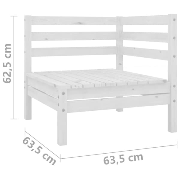 vidaXL 2-seters hagesofa hvit heltre furu